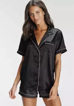 Пижама Bruno Banani (2 шт.), с контрастной окантовкой, черный