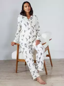 Пижама Chelsea Peers Hummingbirds Organic Cotton Blend Maternity, цвет off white