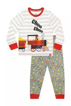 Пижама Choo choo train с длинными рукавами из 100% хлопка Harry Bear, серый