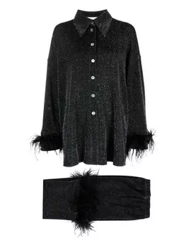 Пижама Cosmos с перьями и эффектом металлик Sleeper, черный