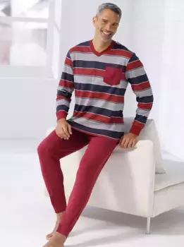 Пижама, цвет Dunkelrot-Gestreift