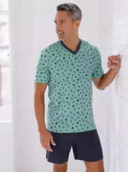 Пижама, цвет Salbei-Marine-Bedruckt