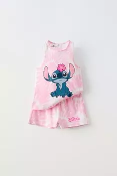 пижама disney tie-dye с лило и стичем ZARA, лиловый