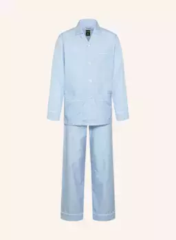 Пижама, длинные рукава, воротник с лацканами Van Laack, синий