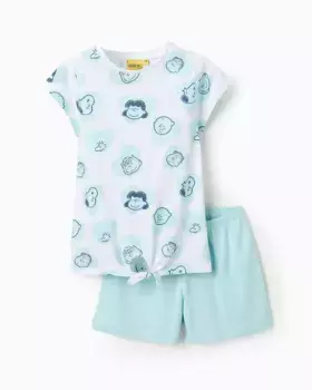 Пижама для девочек с короткими рукавами и мотивом Снупи Zippy, светло-голубой