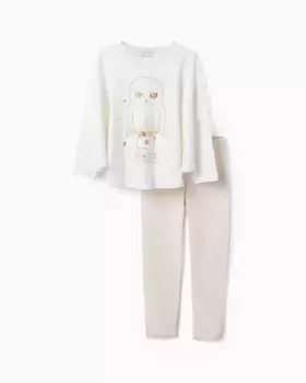 Пижама для девочки из 100% хлопка с крылышками Zippy, белый