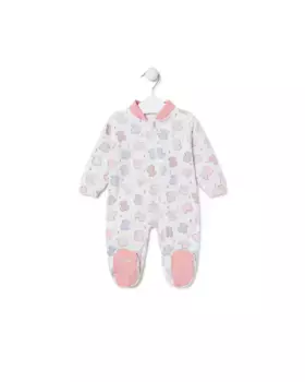 Пижама для девочки на молнии и разноцветными мишками Tous, розовый