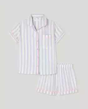 Пижама для девочки с цветами и застежкой на пуговицы Cotton Juice, синий