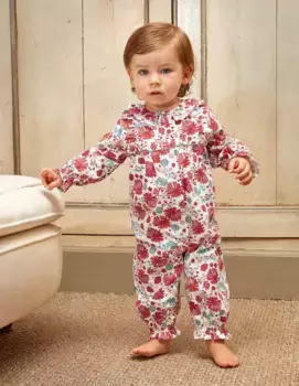 Пижама для девочки с цветочным принтом, на пуговицах спереди и на штанинах Gocco, розовый