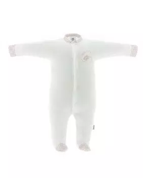 Пижама для девочки с деталями из клетчатой ткани Cambrass, белый