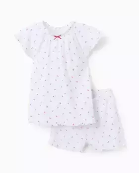 Пижама для девочки с коротким принтом Zippy, белый