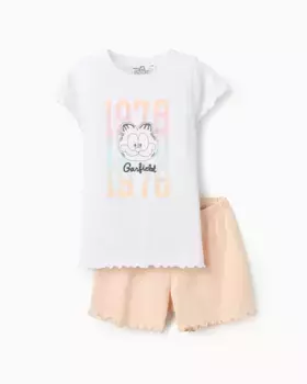 Пижама для девочки с короткими рукавами и мотивом Garfield Zippy, белый
