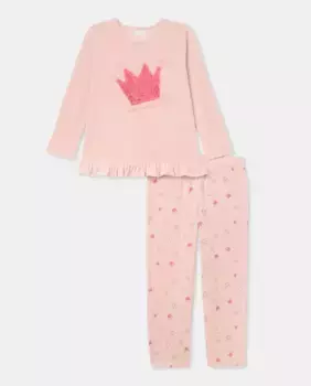 Пижама для девочки с принтом Cotton Juice, розовый