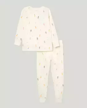 Пижама для девочки с принтом Феи Cotton Juice, белый