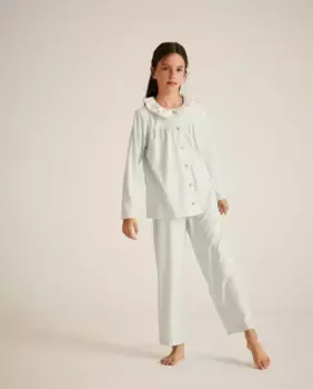 Пижама для девочки с принтом в горошек Cotton Juice, зеленый