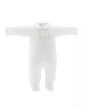 Пижама для девочки с вышивкой и деталями Cambrass, белый