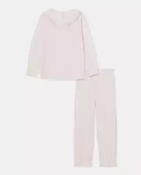 Пижама для девочки в горошек Cotton Juice, розовый