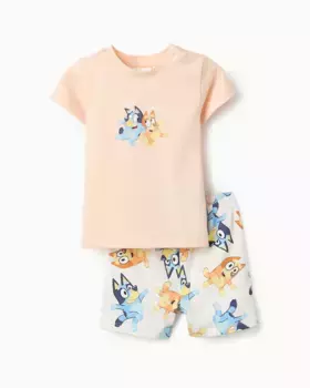 Пижама для мальчика с голубым принтом из 100% хлопка Zippy, белый