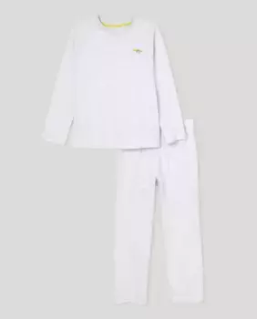 Пижама для мальчика с принтом динозавров и полосками Cotton Juice, черный