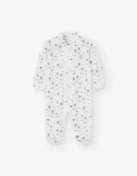 Пижама для мальчика с принтом и застежкой-молнией Losan, белый