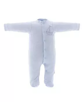 Пижама для мальчика с вышивкой в виде парусника Cambrass, синий