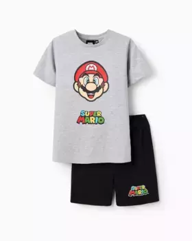 Пижама для мальчиков с короткими рукавами и мотивом Супер Марио Zippy, светло-серый