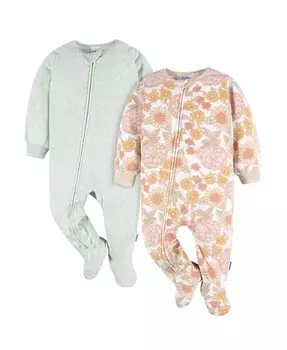 Пижама для маленьких девочек, упаковка из 2 штук Gerber, оранжевый