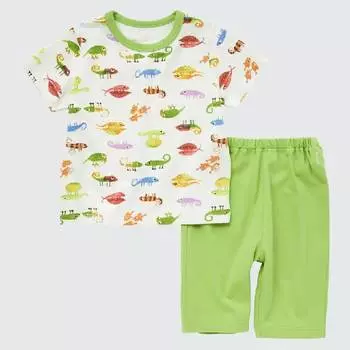 Пижама для малышей Uniqlo The Picture Book UT Short Sleeved, зеленый