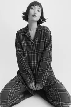 Пижама для мамы из хлопковой фланели H&M, красный