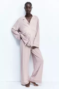 Пижама для мамы с окантовкой H&M, розовый