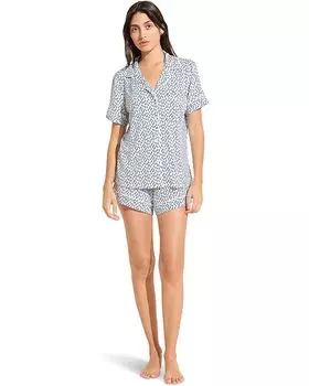 Пижама Eberjey Gisele Printed - The Relaxed Short PJ Set, цвет Double Diamond Denim