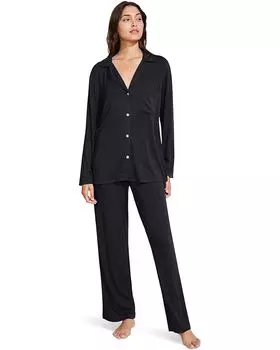 Пижама Eberjey Gisele Rib Long, черный