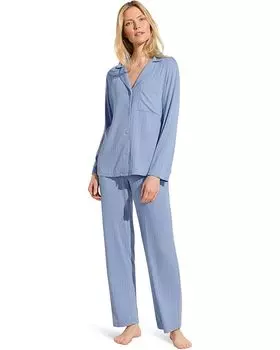 Пижама Eberjey Gisele Rib Long Pj Set, цвет Wedgewood Blue