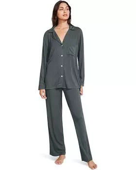 Пижама Eberjey Gisele Rib Long Pj Set, цвет Kelp