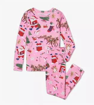 Пижама Girl's Twas Ночь перед Рождеством в розовом цвете Books To Bed