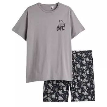 Пижама H&amp;M Garfield T-shirt And Shorts, серый