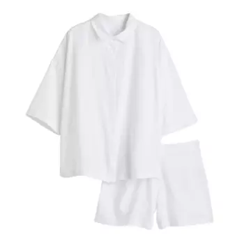 Пижама H&amp;M Home Shirt and Shorts, белый