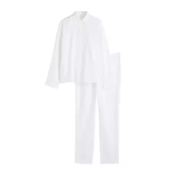 Пижама H&M Home Washed Linen, белый