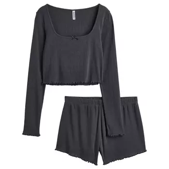Пижама H&amp;M Top and Shorts, темно-серый