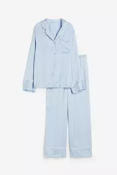 Пижама H&M Satin, голубой