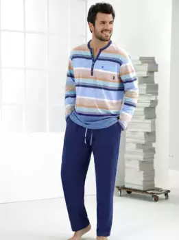 Пижама Hajo, цвет Blau-Gestreift