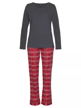 Пижама HIS, цвет braun-orange-kariert