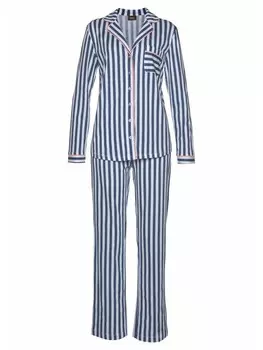 Пижама HIS, цвет dunkelblau-wei-gestreift