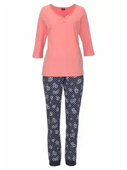 Пижама HIS, цвет koralle-marine-gepunktet