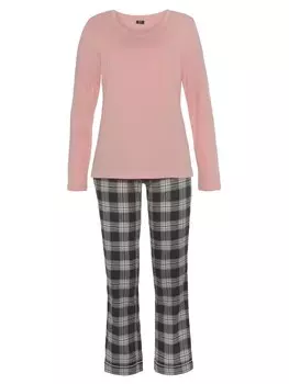 Пижама HIS, цвет rosa-schwarz