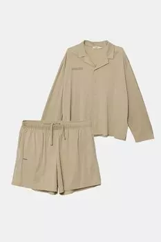 Пижама хлопковая Pangaia, бежевый