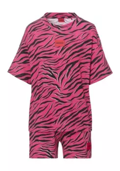 Пижама HUGO Underwear (комплект, 2 шт.) с тигровым принтом, розовый