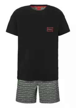 Пижама HUGO Underwear "Monogram Short Set" (комплект из 2 шт.), с круглым вырезом, черный