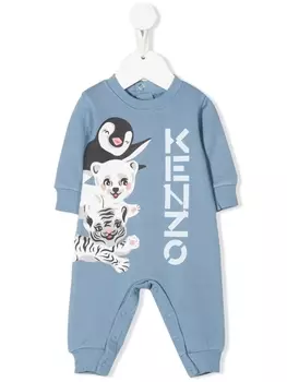 Пижама из джерси с логотипом Kenzo Kids, синий