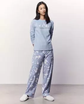 Пижама из флиса с гусями Sfera, синий